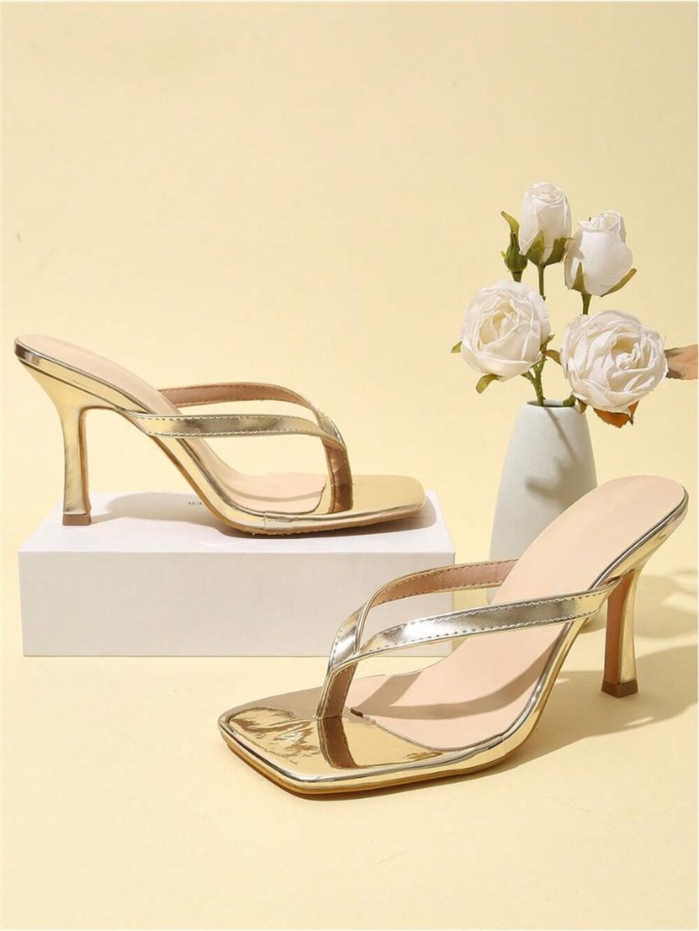 Classic Simple Strappy Open Toe Women's High Heeled Sandals,Spring Summer